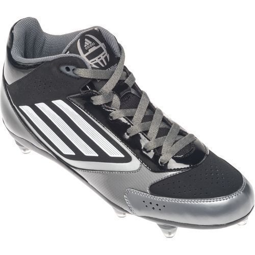 New Mens adidas Micoach Lightning D Football Cleats Black/White/Silver - Picture 1 of 6
