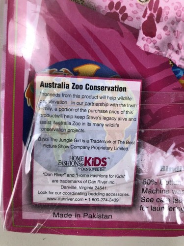 BINDI IRWIN THE JUNGLE GIRL Rare New Pillowcase Parrots Bedding Bindi's Jungle - Picture 6 of 7