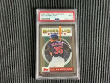 2020 TOPPS FINEST FLASHBACKS #70 OSCAR MERCADO *BASE PSA 9 MINT*  INDIANS