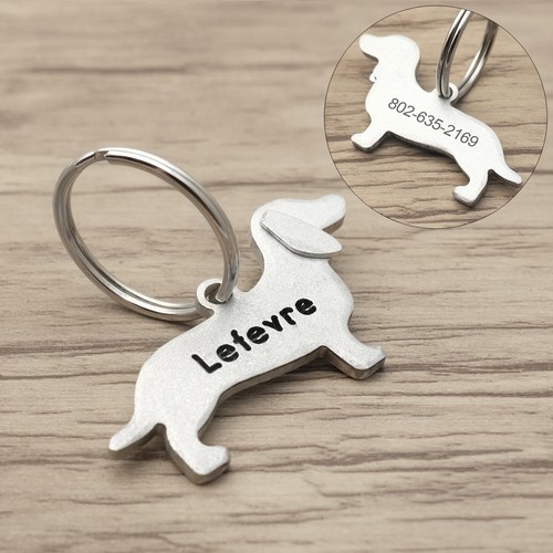 Personalised Dog Tag Dachshund Dog ID Tag Engraved Dog Collar Tag Dog