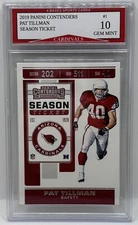 2019 Panini Contenders Pat Tillman Cardinals Season Ticket Card Gem Mint 10!