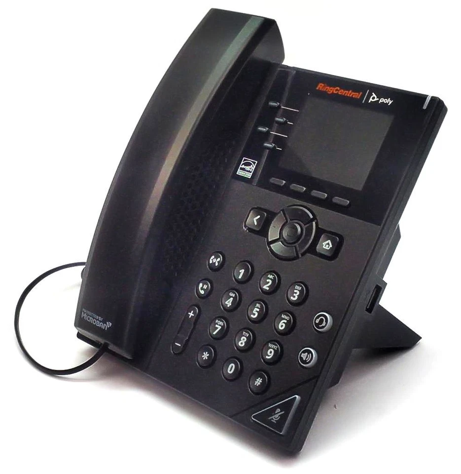 Teléfono IP Poly RingCentral VVX 250 VoIP 3 vías llamada SIP 4 líneas POE 89B67AA#ABA Foto 2 de 4
