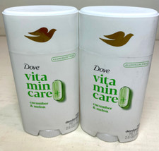 Lot of 2 Dove Vitamin Care 72hr Deodorant Cucumber  Melon Aluminum Free