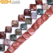 Square Diagonal Twist Assorted Colors Beads Jewelry Making 16mm Natural Stone