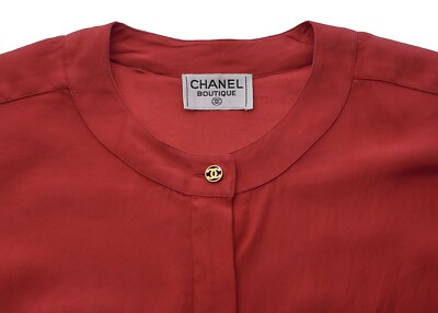 CHANEL Coco Mark Coco Button Blouse Shirt Long Sleeve Top