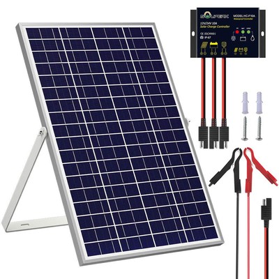 	SOLPERK 30W 24V Solar Panel Kit Solar Battery Trickle Charger Maintainer + +...