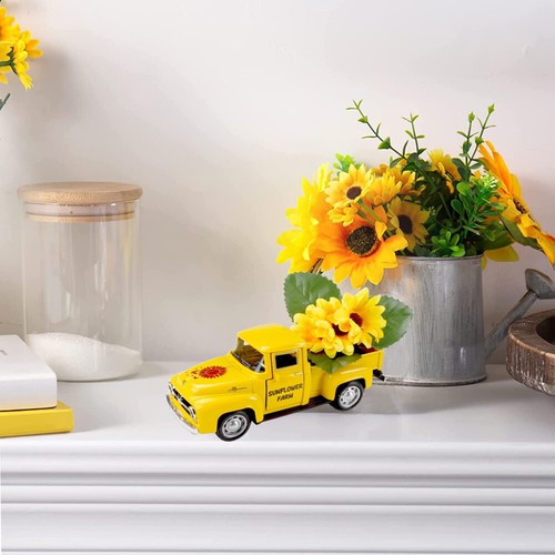 Retro Yellow Car Model Children Toy Gift Simulation Metal Portable Car Ornament - Picture 4 of 13