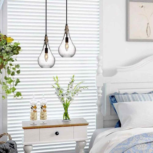 Uolfin Modern Farmhouse Teardrop Kitchen Island Pendant Lighting Maya 1-Light - Picture 2 of 10