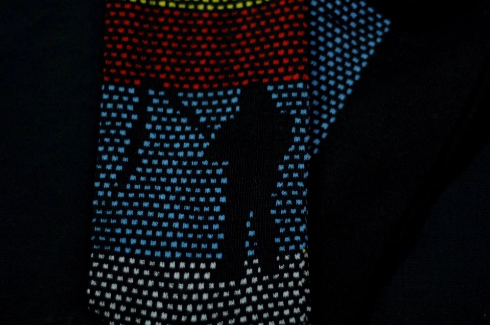 Calcetines informales de vestir a rayas coloridos rojos caribeños para hombre 10-13 Foto 2 de 3