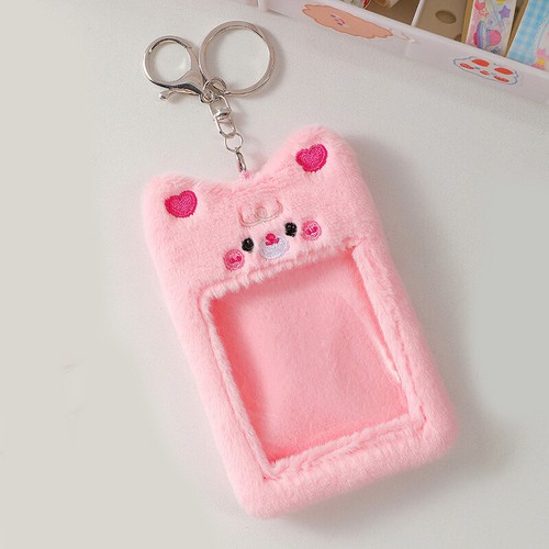 Plush Photocard Holder Idol Photo Case ID Card Cover Keychain Bag Pendant ❶ - Picture 15 of 17
