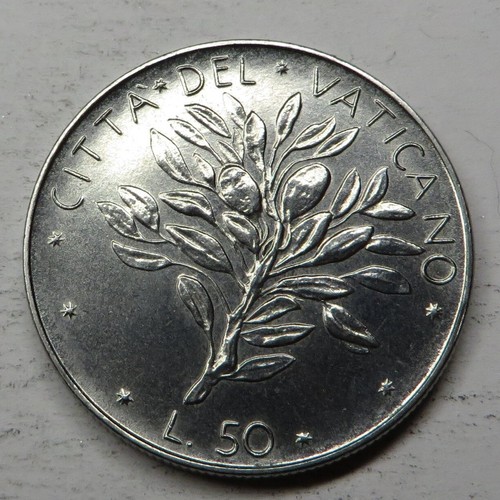 Vatican City 50 Lire 1971/IX Stainless Steel KM#121 UNC