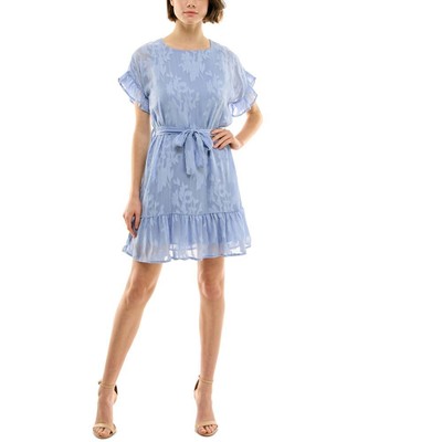 Emerald Sundae Women A-Line Short Dress Short Sleeve Button Floral k271