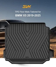 3W Fit for BMW X5 2019-2026 Cargo Mat Trunk Liner TPE Waterproof All Weather