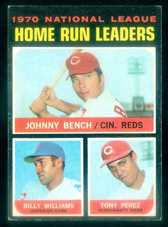 1971 Topps #66 NL Home Run Leaders Johnny Bench Baseball Card