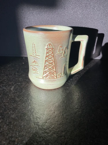 FRANKOMA Prairie Green COFFEE MUG CUP Oil Well Southside Rotary Club Tulsa OK