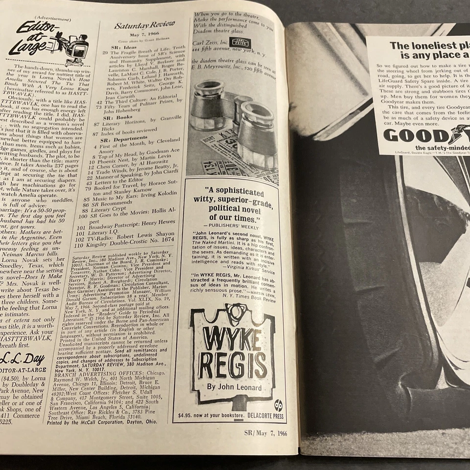 Vintage Magazine: Saturday Review - May 1966 / Fragile Breath of Life / KRP Foto 3 de 4