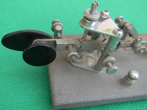 Vintage Vibroplex Deluxe Red Lightning Bug Telegraph Key - Zdjęcie 4 z 4