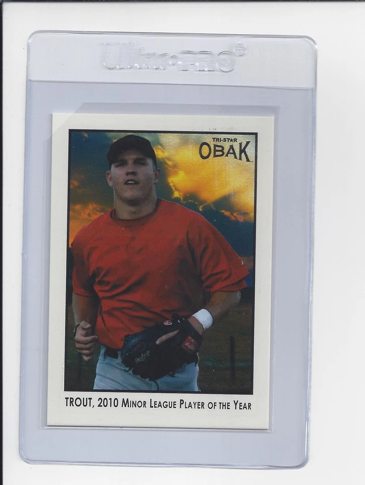 Mike Trout RC 2011 Tri-Star Obak Baseball Limited Edition # MT1 Rookie /300 RARE - Image 3 of 4