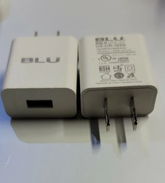 Genuine OEM 2- BLU AC Adapter Cellphone Cell Power wall Charger 5V 2.0A white - Image 2 of 2