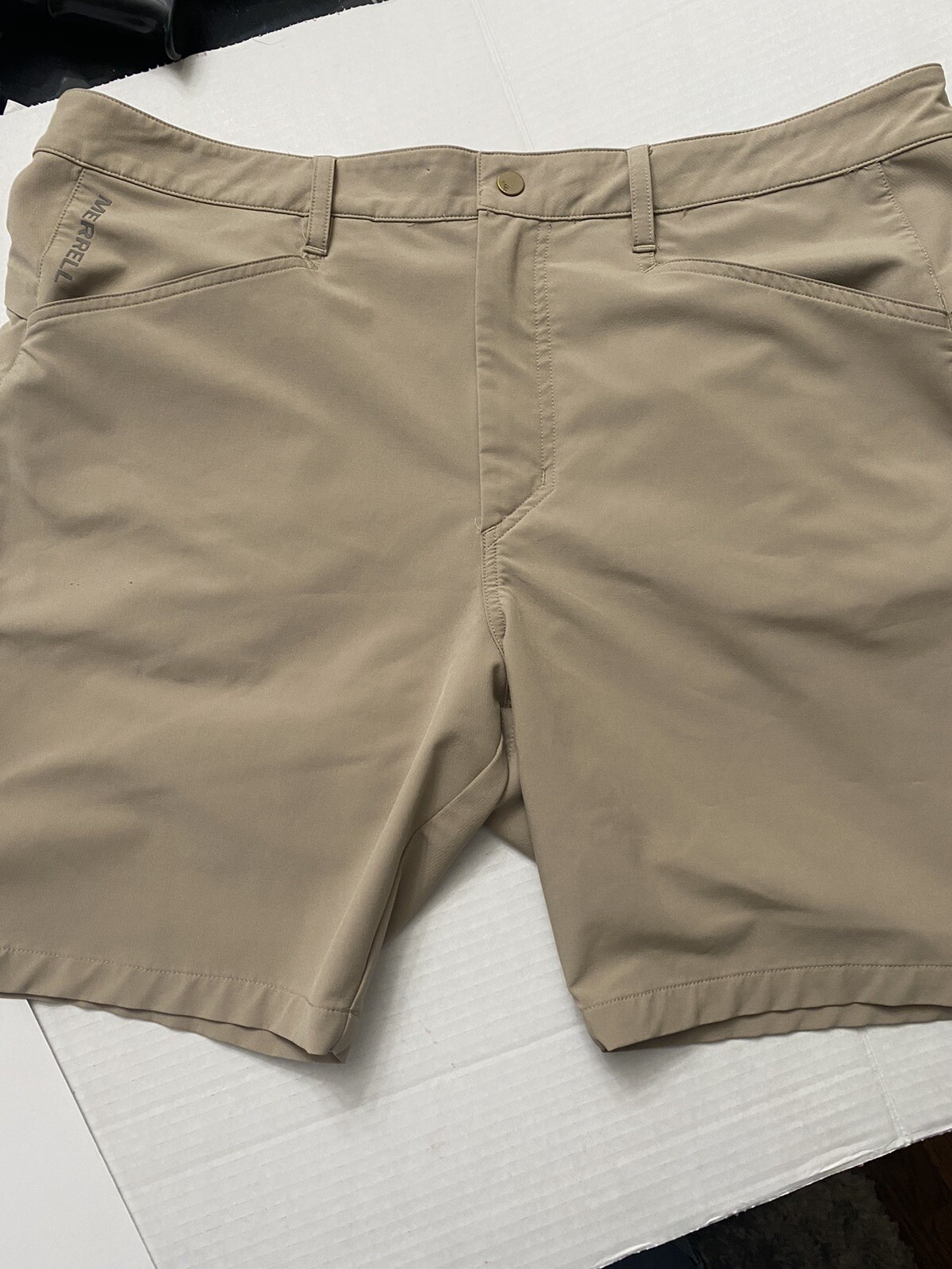Pantaloncini da trekking da uomo in nylon Merrell taglia 38 marrone chiaro
