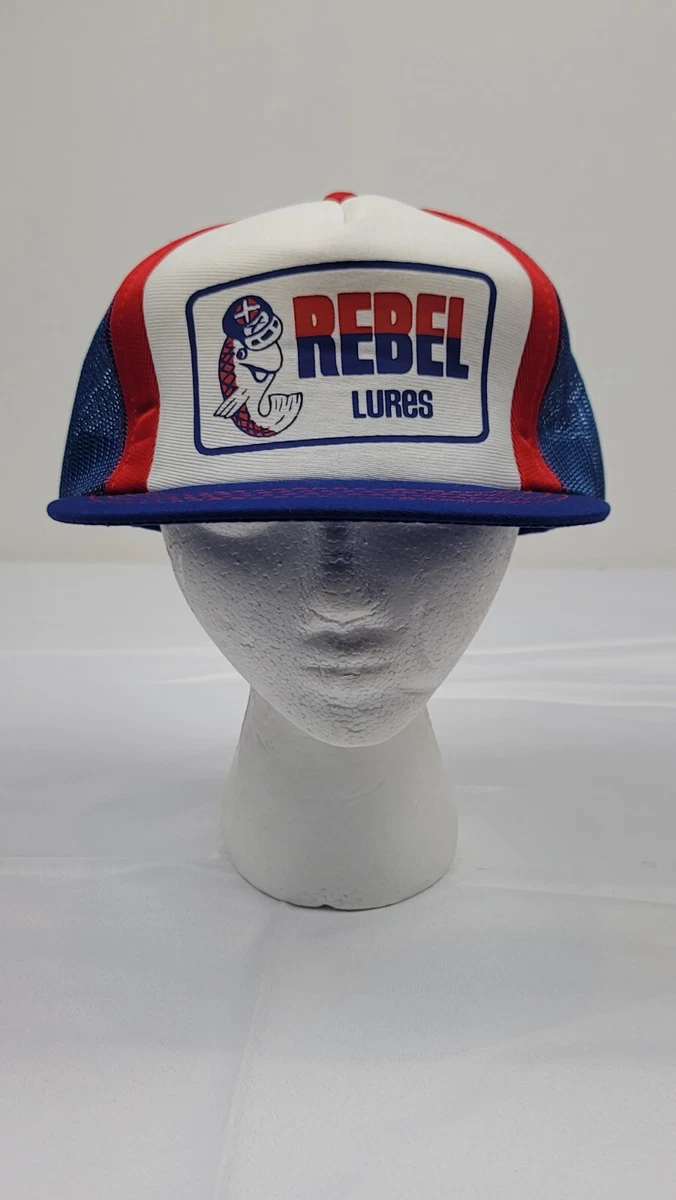 NEW Vintage Rebel Lures Fishing Snapback Trucker Hat Cap Lure Mesh