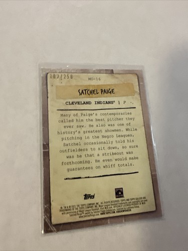 Satchel Paige 2021 Topps Gallery MLB Originals Green 102/250 #mo-16 - Picture 13 of 15