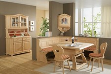 Hüttenset Landau, Eckbank Jogl-Tisch, Vorbank, Polstersatz, Eckhänger, Buffet 3t