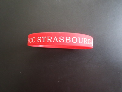 FCC Strasbourg Gummiarmband Fanartikel rot NEU 1,2 cm breit 6,5 cm Durchm. unged