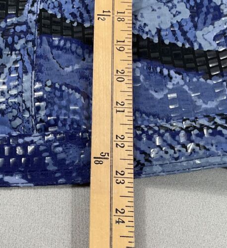 Ruby Rd Jacket Womens 16W Blue Shiny Animal Print Button Up Pockets Long Sleeve - Picture 7 of 7