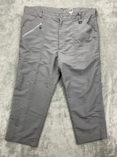 Tilley Men's Pants 40x28 Gray Flat Front Nylon Polyester Chinos