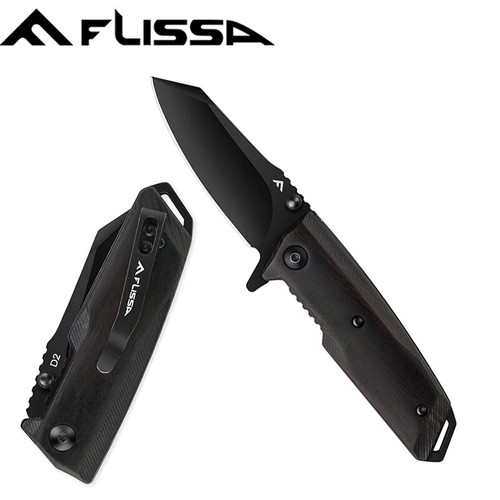 FLISSA Small Pocket Knife 23/4" Folding Knives D2 Steel Blade EDC