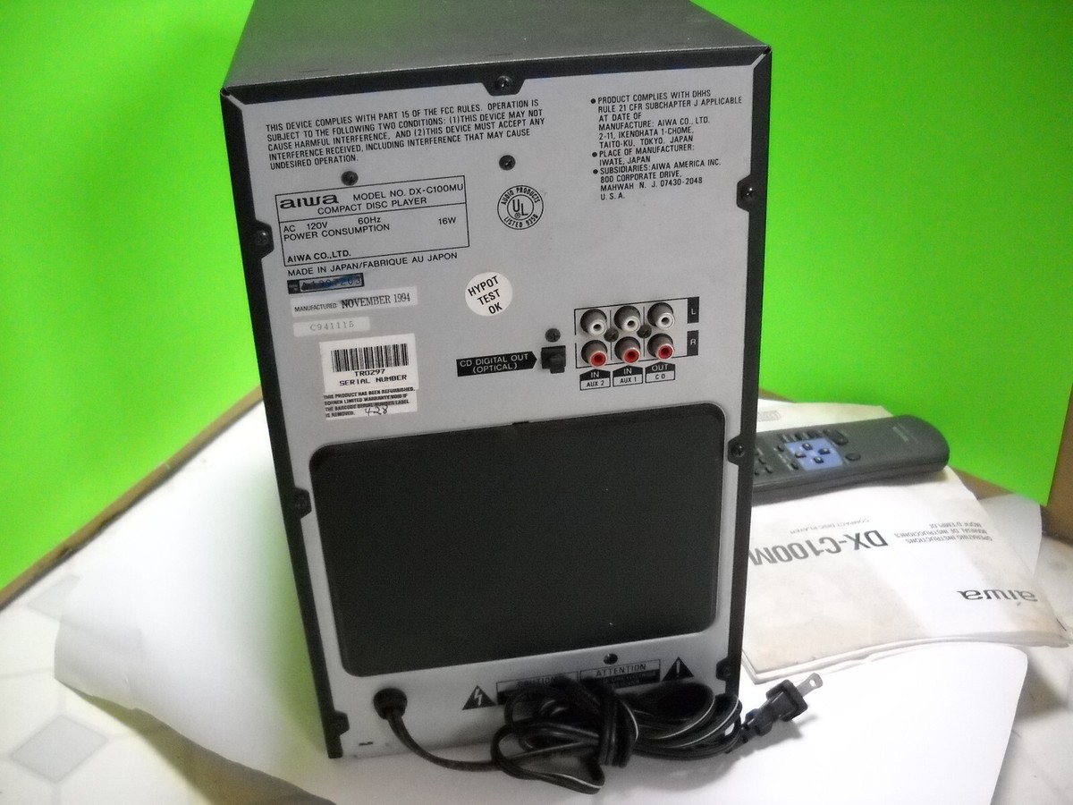 AIWA 100 CD CHANGER CD100 DX-C100M COMPACT DISC with remote/manual