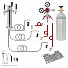 3 Tap Triple Tower CO2 Kegerator Keezer Conversion Kit for Ball Lock Corny Kegs