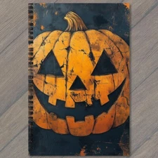 POSTCARD Halloween Pumpkin Cute Orange Jack-O-Lantern Adorable Spooky Fall Fun