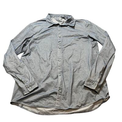 Lululemon One Thing At A Time Commission Shirt Men s Blue Button-Up XL