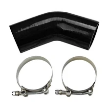 3" 45D ELBOW TURBO/INTERCOOLER/INTAKE SILICONE COUPLER 76MM HOSE BK+2PC T-CLAMP