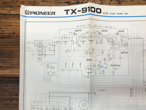 Pioneer TX-9100 Tuner Klappschema Handbuch *Original* - Bild 1 von 1