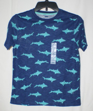 Old Navy Boys Shark SS Shirt Sz L 10-12 NWT