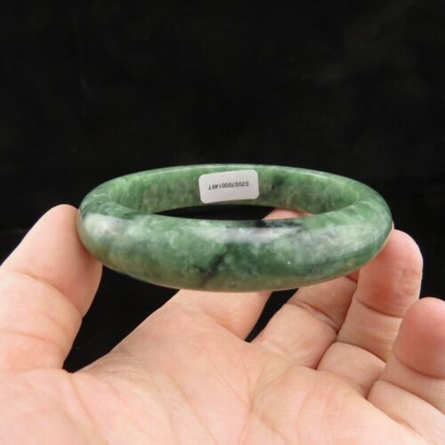 62mm Certified Grade "A" Natural Green Jadeite Jade Gems Bangle bracelet V161 - 第 1/8 張圖片
