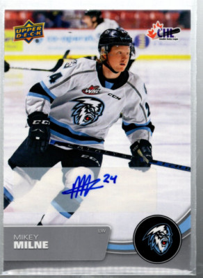 B6248- 2021-22 Upper Deck CHL Autogramme #64 Mikey Milne D Auto - NM-MT