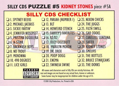 SILLY CDs PICK-A-CARD,STICKER,PUZZLE or WRAPPER garbage pail kids wacky packages - Picture 118 of 162