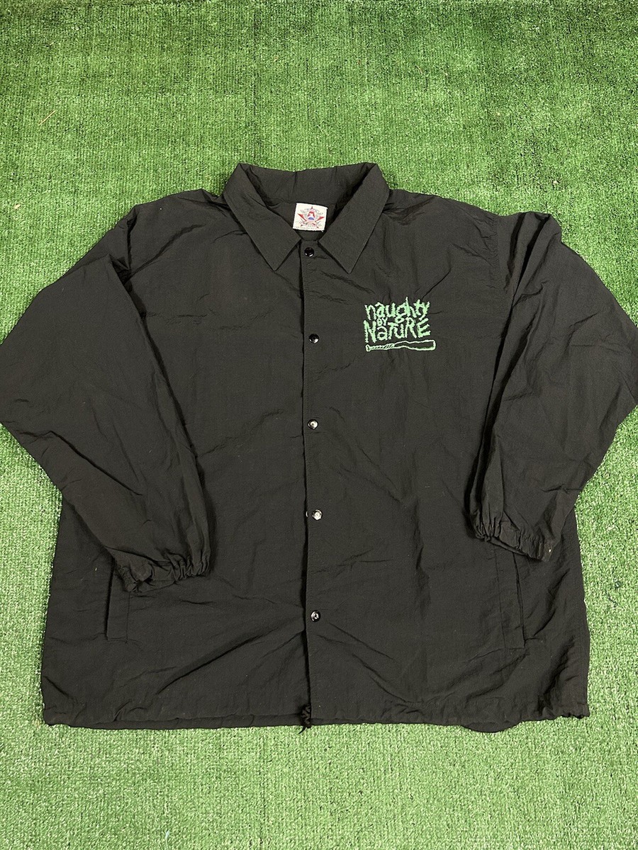 Vintage 90s Naughty by Nature Coach Jacket black Size XL Rap Hip