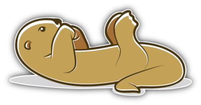 Cute Otter Cartoon Car Bumper Sticker Decal