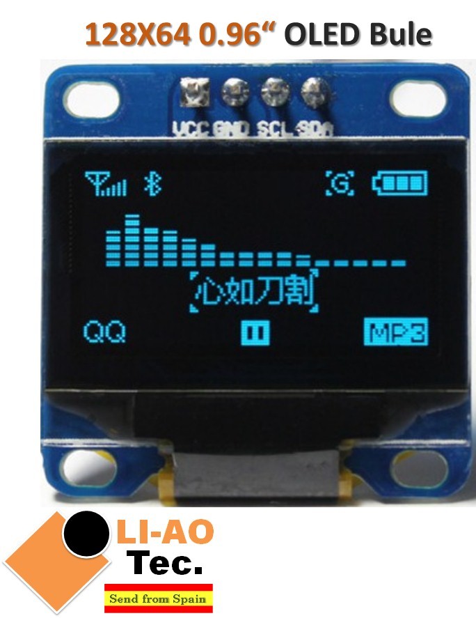 5 Stück 0,96 Zoll OLED Display 128x64 I2C IIC –  Produktbild-Vorschau 4