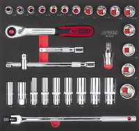 "Ks Tools SCS Chromeplus 1/2\" SteckschlüSsel-Satz, 30-Tlg. In 2/3 Systemeinlage ("