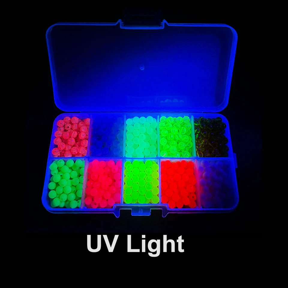 1000 piezas/Caja Cuentas de Pesca de Plástico UV de 5 mm Señuelo Flotante Redondo Cebo Aparejos de Pesca Foto 3 de 4