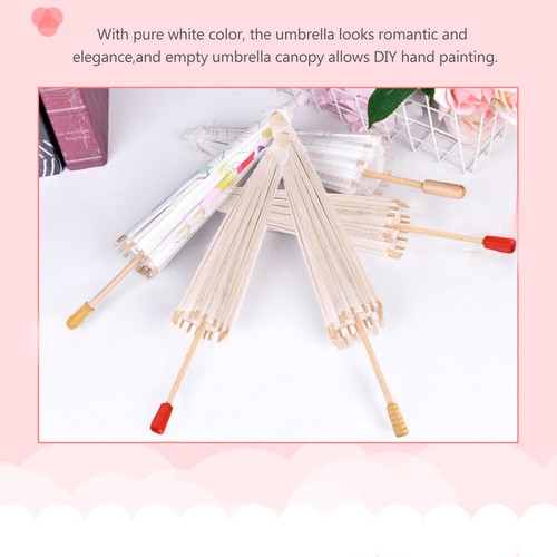 20/30/40/60cm Vintage White Paper Umbrella Parasol Wedding Bridal Party Decor - Picture 8 of 24