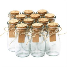 Small Glass Jars with Lids   Set of 12 Mini Glass Bottles with Corks for Hall...