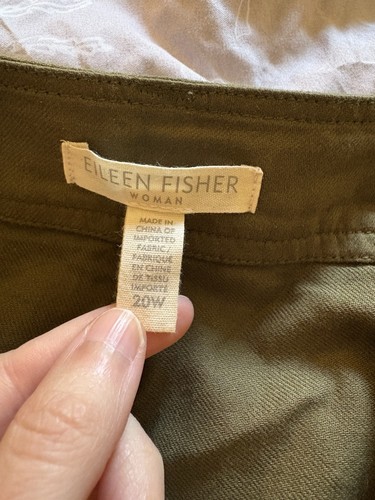 Eileen Fisher Damen Hose Gr. 20 olivgrün Bio Baumwolle Hanf minimalistisch Chino - Bild 3 von 11