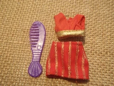 Vintage 1996 Jakks Pacific JPI Model Agency Doll Clothes Red Gold Outfit